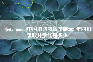 黄南中国消防救援学院2021年四川录取分数线是多少