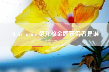 黄南第九枚金牌获得者是谁