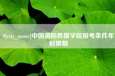黄南中国消防救援学院报考条件年龄限制