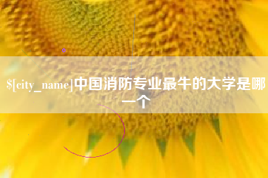 黄南中国消防专业最牛的大学是哪一个