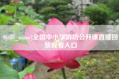 黄南全国中小学消防公开课直播回放观看入口