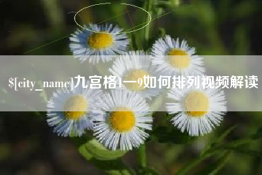 黄南九宫格1一9如何排列视频解读