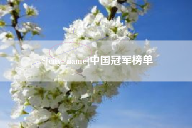 黄南中国冠军榜单