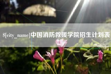 黄南中国消防救援学院招生计划表