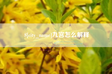 黄南九宫怎么解释
